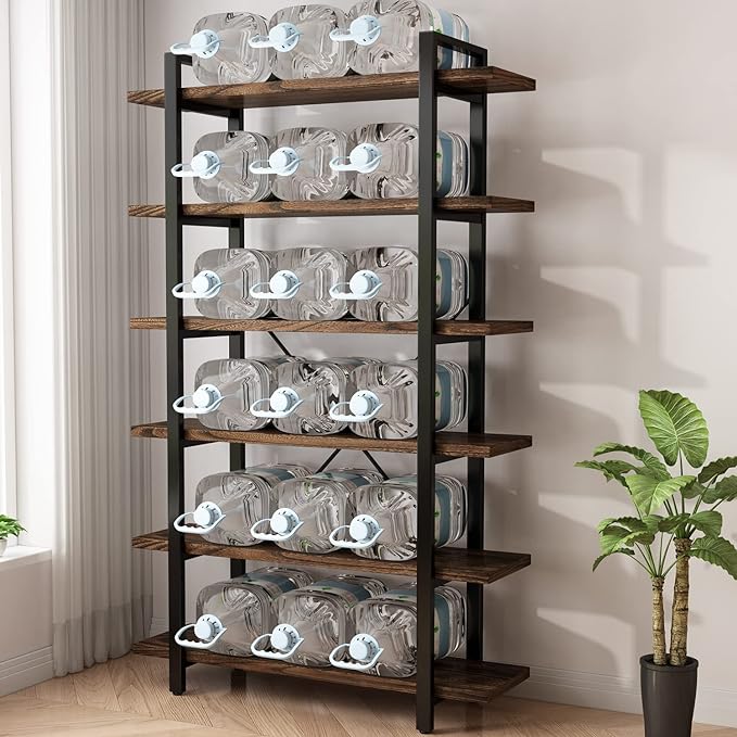 AY-AOYUAN Solid Wood Bookcase and Book Shelves Wood and Metal Shelving Unit 6 - Image 4