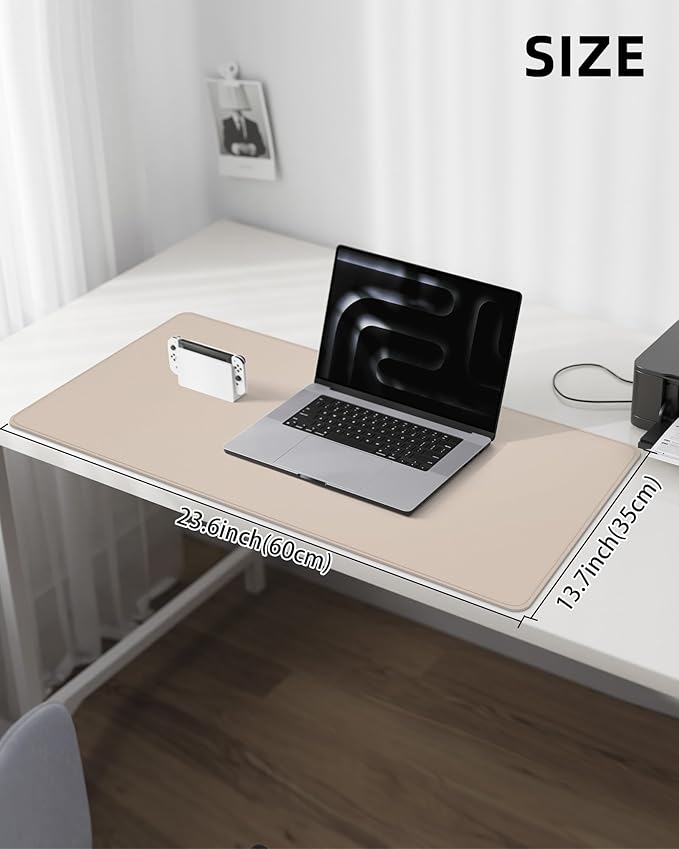Leather Desk Pad Protector, Mouse Pad, Office Desk Mat, Non-Slip PU Leather - Image 5