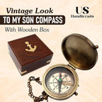 US HANDICRAFTS Brass Compass - Image 2