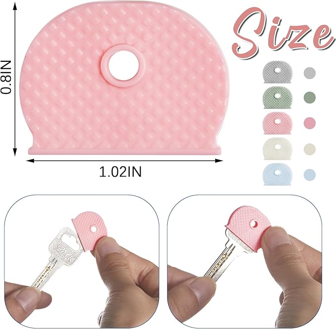 Blulu 80 Pieces 1Inch Colored Key Covers Caps Tags Covers Set Plastic Key Color - Image 2