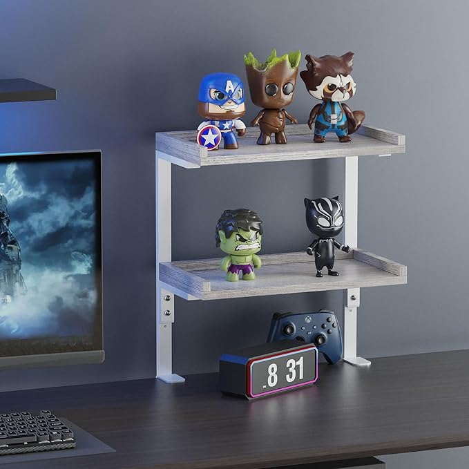 ART-GIFTREE Clamp On Desk Shelf 2-Tier, Wood Shelving Unit - Image 7