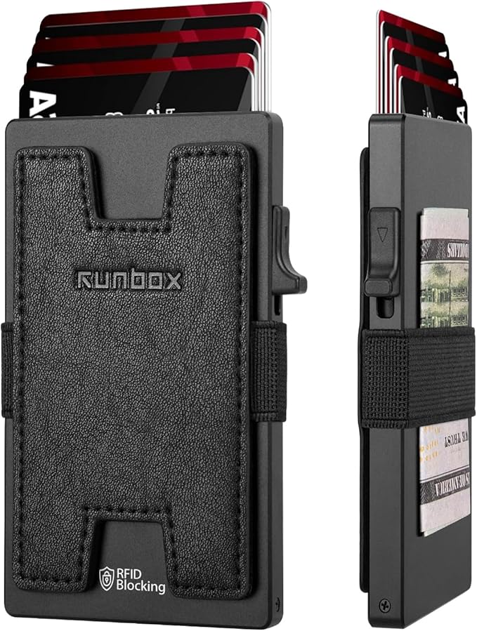 RUNBOX Slim Card Holder Wallet for Men, Minimalist RFID Blocking Wallet by RUNBOX
