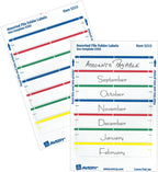 Avery® File Folder Labels on 4" x 6" Sheets, Easy Peel®, Assorted, Print & Handwrite, 2/3" x 3-7/16", 252 Labels (5215)