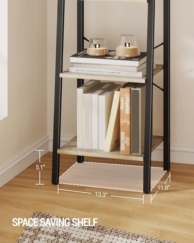 Hzuaneri Ladder Shelf, Bookshelf Bookcase, Freestanding Corner Storage Shelve - Image 7