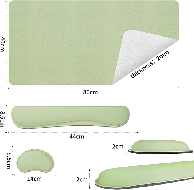 Bloss Leather Desk Mat and Keyboard Wrist Rest, Large Mouse Pad + Keyboard - Image 5