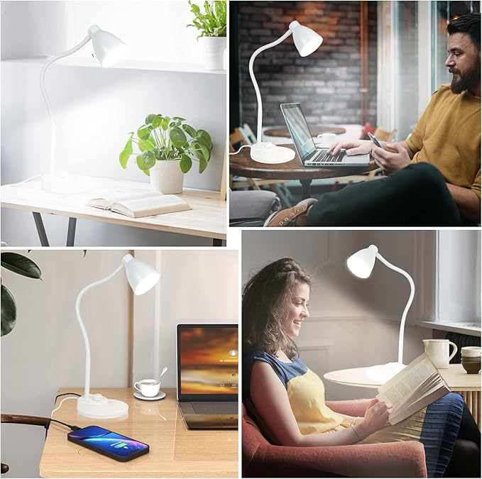 BOHON LED Desk Lamp with USB Charging Port, 3 Color Modes Dimmable Reading Lamp - Image 7
