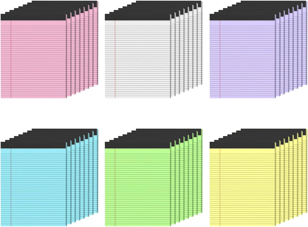Colored Legal Pads, 48 Pack Note Pads 8.5 x 11 Wide Ruled, Notepads 8.5 x 11