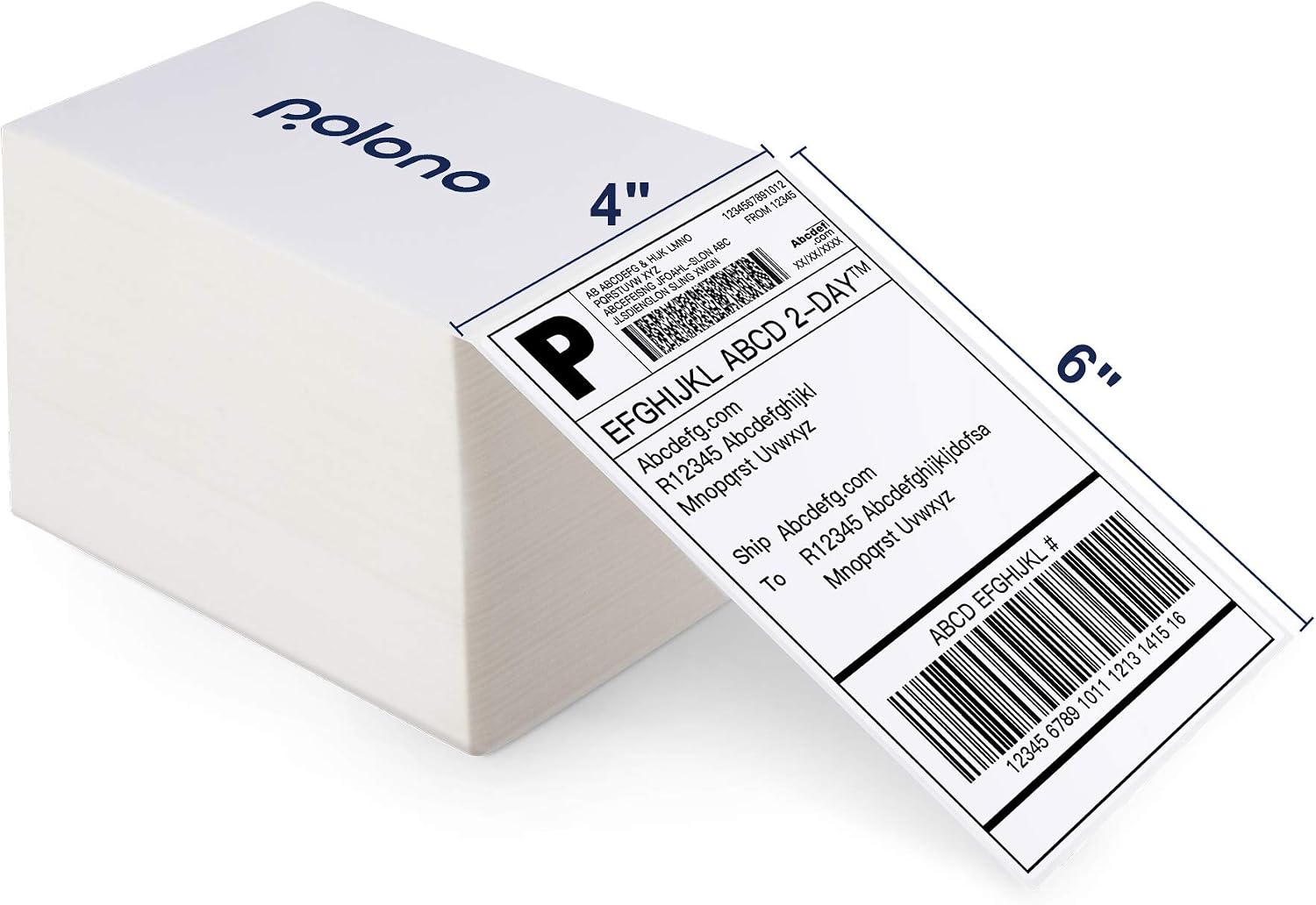 POLONO 4x6 Thermal Labels Fanfold, 500 Shipping Labels for Label Printer | Commercial Grade, No BPA or BPS, Print Clear and Sharp, Direct Thermal Shipping Labels Compatible with Thermal Printer