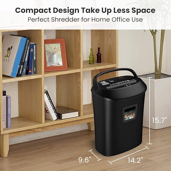 VidaTeco Paper Shredder 58dB 14-Sheet Cross-Cut Shredder - Image 8