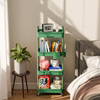 Sorgion 4 Tier Rolling Cart Organizer, Art Craft Diaper Bedside Snack Laundry - Image 2