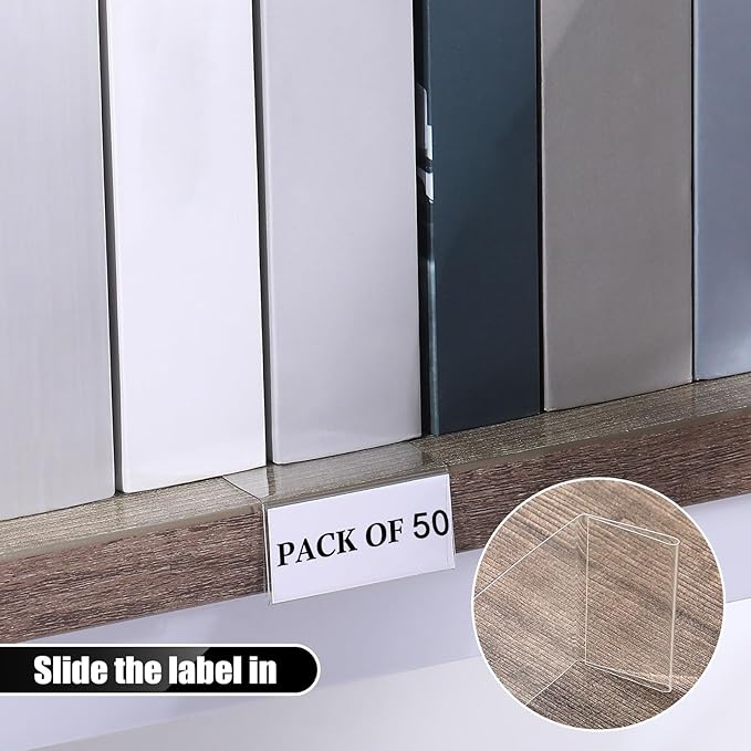 Containlol 50 Pcs Moveable Shelf Label Holders - Image 3