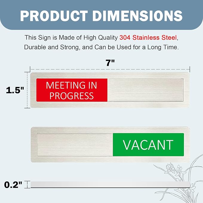 Vacant Meeting in Progress Privacy Sign, Vacant Occupied Sign - Image 5
