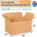 Medium Moving & Shipping Boxes 16x10x8 inches - Image 2