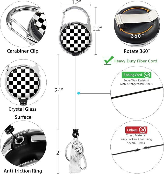 Black and White Checkered Lanyards - Image 6