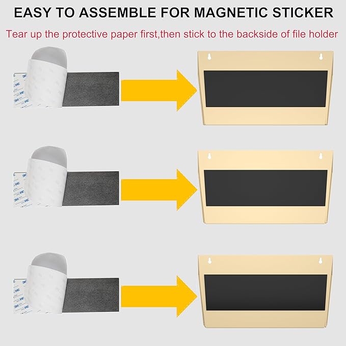 3 Pockets Magnetic File Holder for File Cabinets, Refrigerator, Magnetic Paper - Image 6