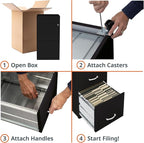 Lorell LYS SOHO Box/File/File 3-Drawer Mobile File Cabinet - Image 10