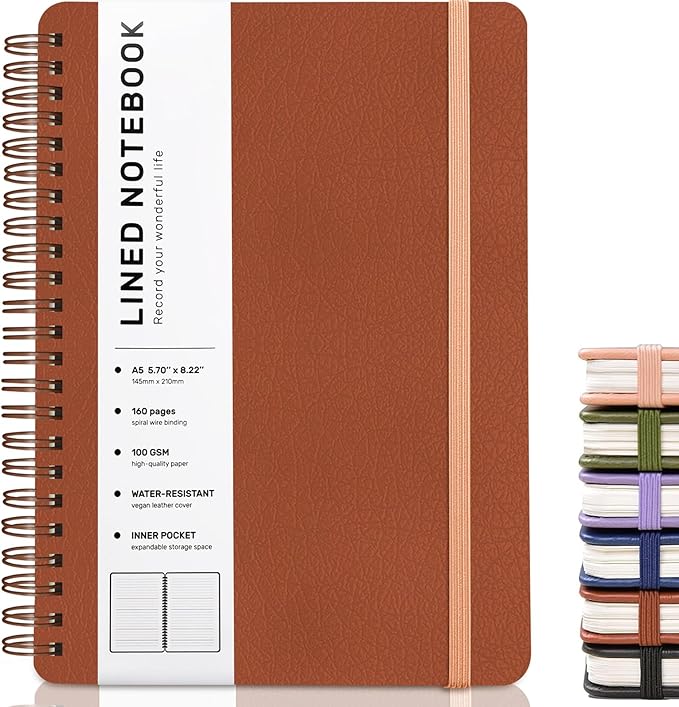 ABERLLS Brown Lined Spiral Journal Notebook - Image 8