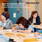 Shuttle Art Wood-Cased #2 HB Pencils, 1000 Pack Sharpened Yellow Pencils - Image 6