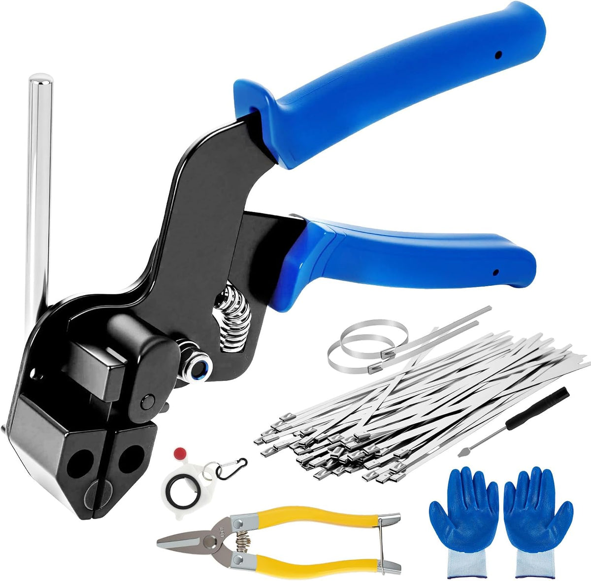 155PCS Cable Tie Gun Kit, Heavy Duty 304 Stainless Steel