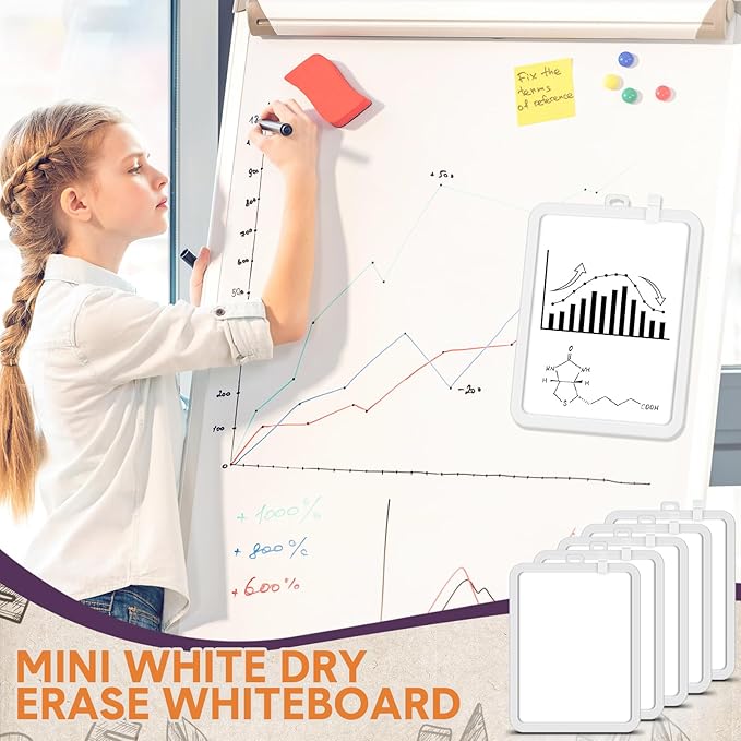 Outus 10 Pcs Dry Erase Mini White Boards Bulk 8.5 x 11'' Small Magnetic - Image 3
