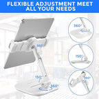 AboveTEK Tablet Stand Holder, Stylish Aluminum iPad Stands, Foldable 360° - Image 5