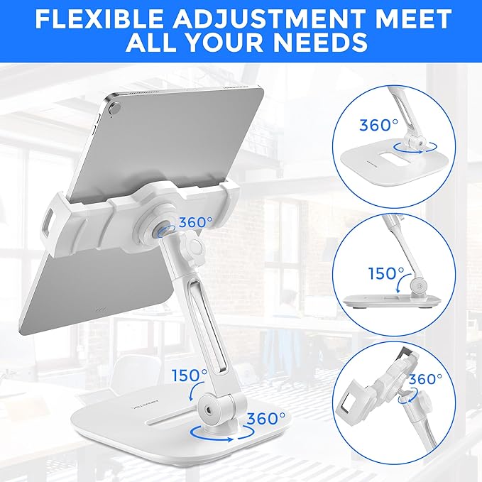 AboveTEK Tablet Stand Holder, Stylish Aluminum iPad Stands, Foldable 360° - Image 5