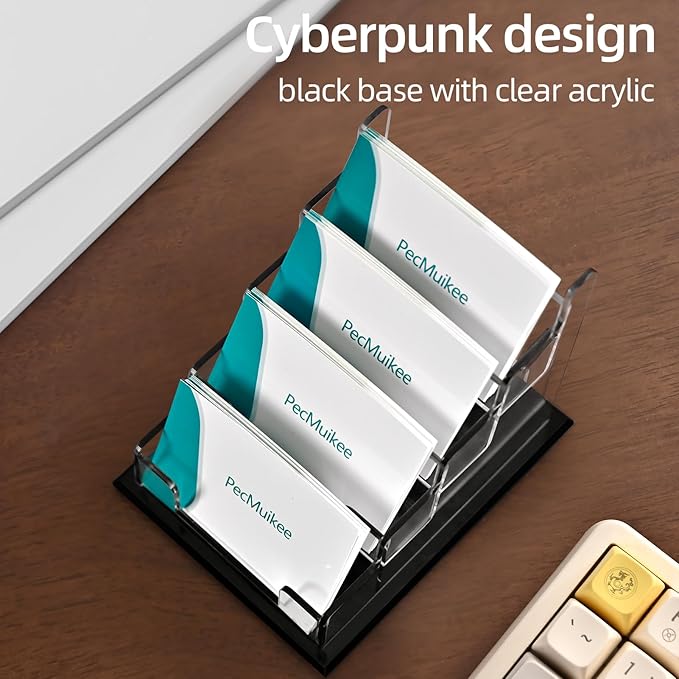 PecMuikee Business Card Holder for Desk，Acrylic Business Card Display Stand - Image 4