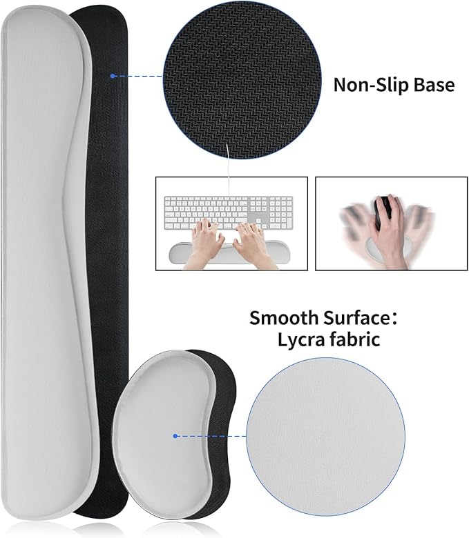 Bloss Leather Desk Pad and Keyboard Wrist Rest, Large Mouse Pad + Keyboard - Image 3