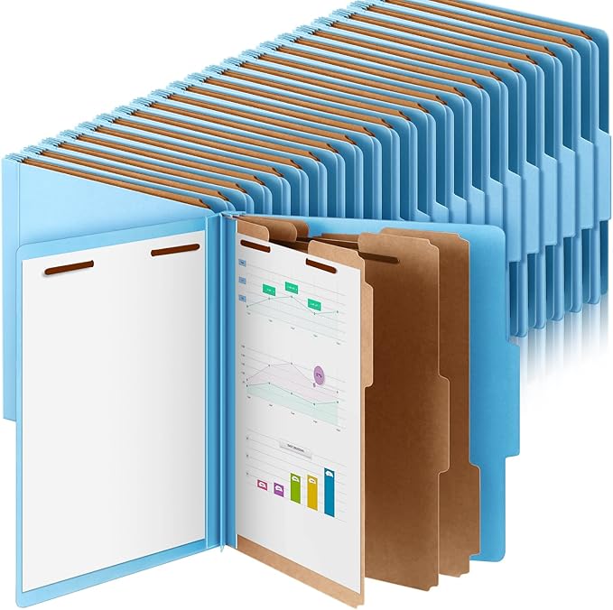 Skyygemm 48 Pcs Classification Folders Letter Size, 3 Divider Pressboard File by Skyygemm
