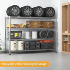 Himimi Storage Shelves with Wheels, 4-Tier Heavy Duty Steel Wire Rack Storage - Image 4