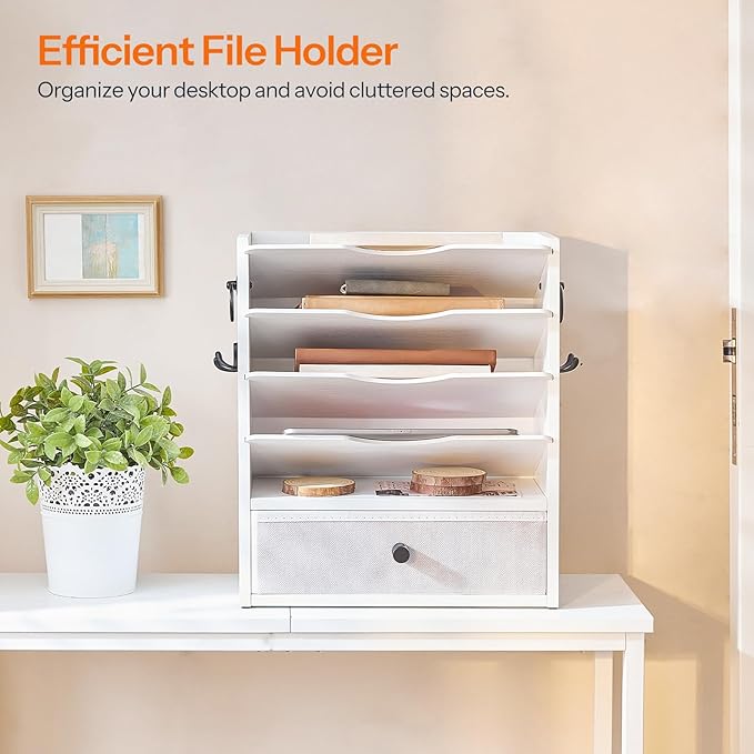 HOOBRO Wall File Organizer, Mail Organizer Wall Mounted, Wooden Literature - Image 4