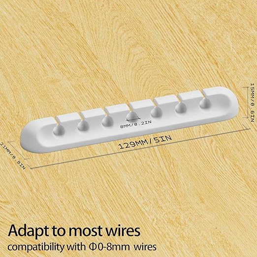 Apromisith USB Cable Organizer Clips Cord Holder, 6 Packs White Self Adhesive - Image 2