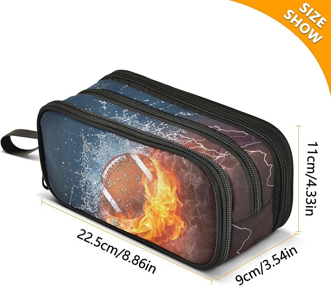 BOENLE American Football Pencil Case Box Boys Girls Large Pencil Pouch - Image 4