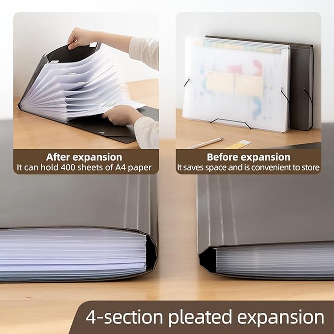 Expanding File Folder with Tabs, 13 Pockets File Organizer Accordion File - Image 7