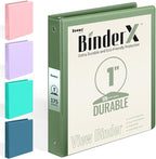 BinderX Extra Durable 3 Ring Binder, Round Rings 1 Inch Binder, Fits 175 Sheets by Sooez