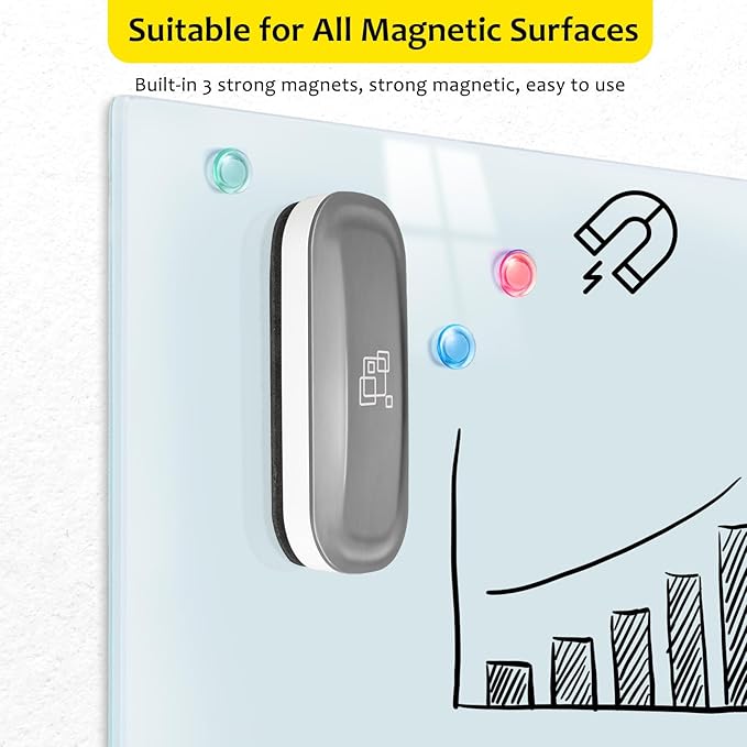 maxtek Magnetic Dry Erase Eraser Bulk, Glass Whiteboard Eraser - Image 4