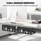 2 Pack Under Desk Cable Management Tray, 16.5" L x 4.7" W x 6.8" H, Wire - Image 8