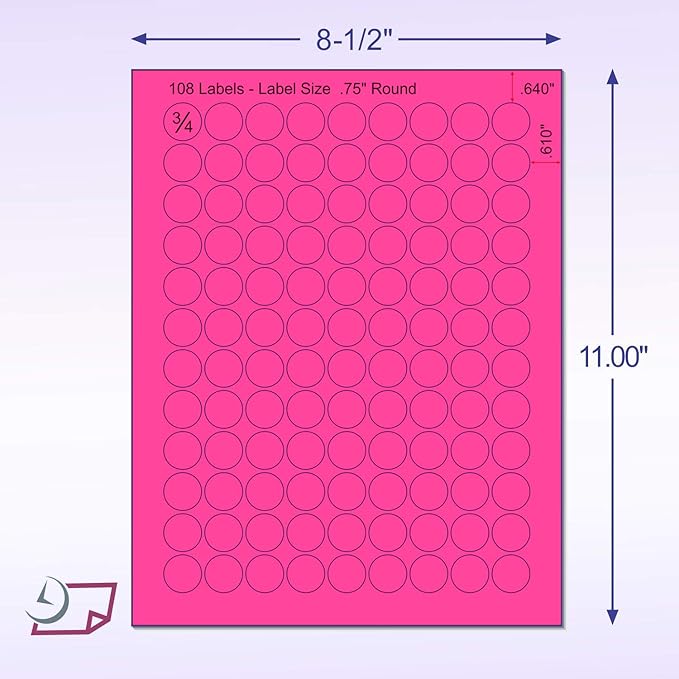 8-1/2 x 11" Neon Color High Light Fluorescent Labels - Image 2