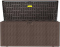 PATIOEASY 180GAL Deck Box -Grey, Wheeled Footlocker, Waterproof Resin Storage by Unknown