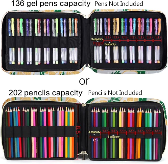 qianshan Pencil Case Holder Slot - Holds 202 Colored Pencils or 136 Gel Pens - Image 5