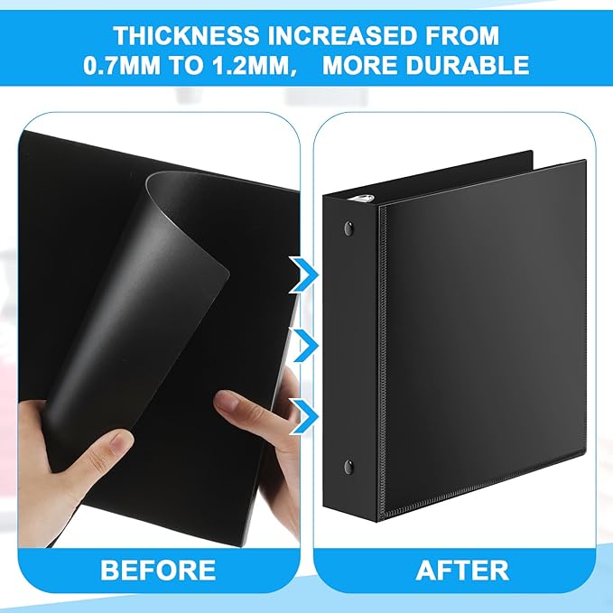 Henoyso 12 Pcs 3 Ring 1.5 Inch Binders Fits 8.5 x 11 Inch Letter Size Paper - Image 3