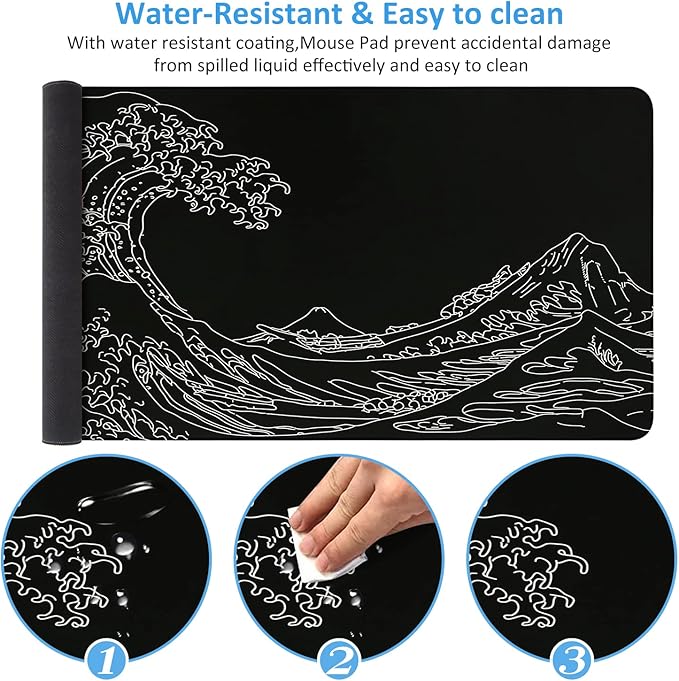 iCasso Mousepad, Gaming Mouse Pad, XXL Large Desk Mat, Big Rubber Base Mouse Mat - Image 4