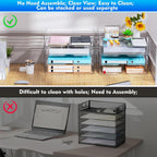 paper organizer letter tray, 4-pack acrylic file organizer, close-up detail