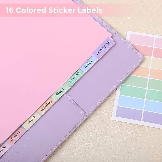 SKYDUE 8 Tab Durable Plastic Dividers, Big Tab Dividers - Image 3
