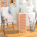 Giantex 10-Drawer Storage Cart w/Universal Wheel, Rolling Cart w/Handle - Image 4