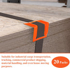 20 Packs Edge Protectors for Cargo Loads, Flatbed Corner Protectors, Tiedown Plastic Protector, Truck Shipping, Protects Cargo Edges, Orange