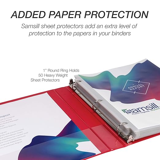Samsill 1 Inch 3 Ring Binder, Made in USA, Economy Round Ring, 200 Sheet - Image 7