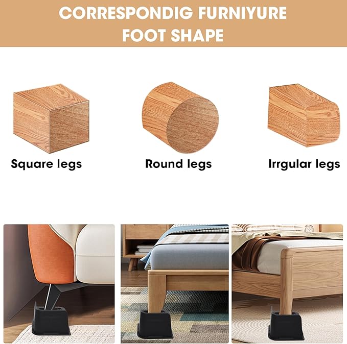 MXMZHXU Bed Risers 2 inch, 3 inch, 4 inch, 6 inch or 8 inch Heavy Duty - Image 5