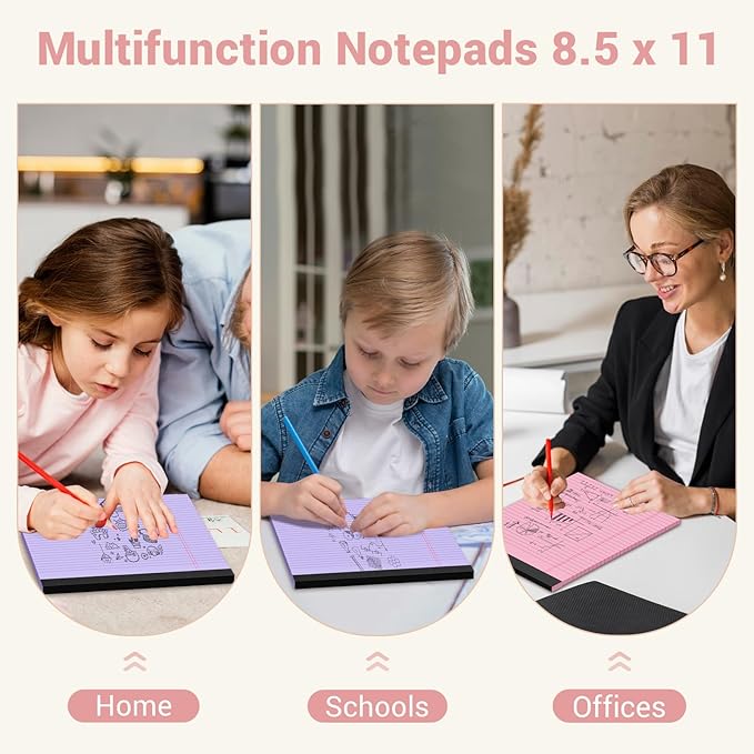 Roneky Legal Pads 8.5 x 11 Colored Note Pads, 2 Pack Notepads 8.5 x 11 Lined - Image 6