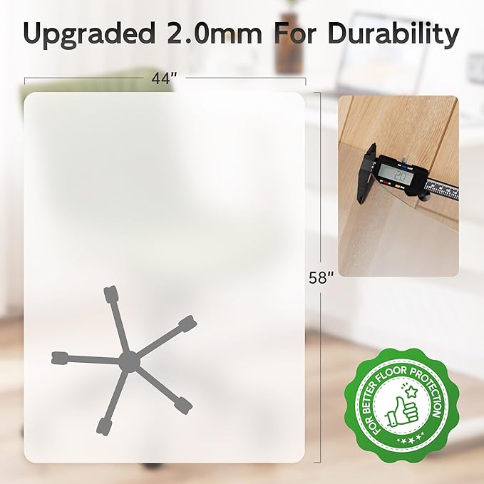 HOMEK Office Chair Mat for Hardwood Floor, Easy Glide, Protects Hard Surfaces - Image 4